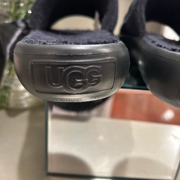 UGG Black Fuzzy Slide Sandals - Picture 5 of 8